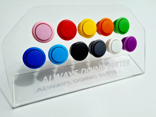 Botões Arcade Original 2nd Impact  16 Peças Silent Cherry 1