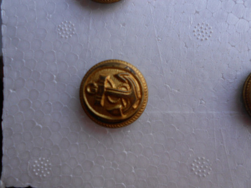 6 Botones De Metal Ancla 2,3 Cm 0