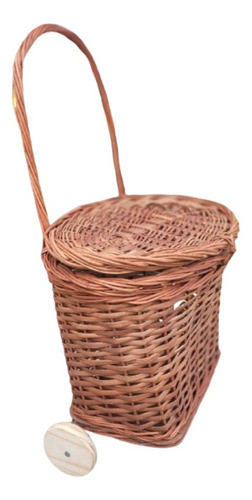 Mini Carrito De Compras Niños De Mimbre Con Tapa Changuito 0