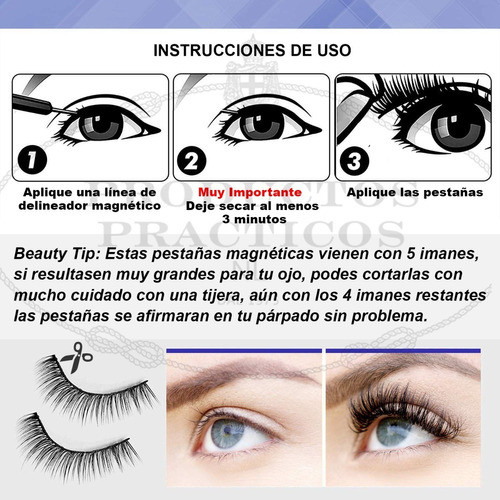 Pestañas Magnéticas X 3 Mod C Delineador Magnético Dia Madre 1