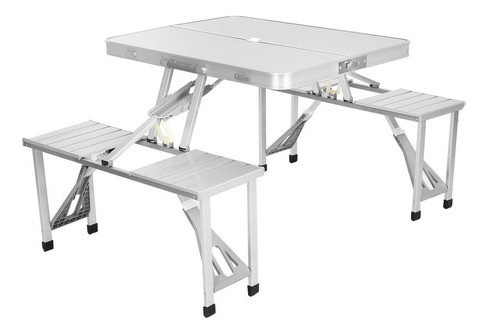Mesa Maletín Plegable En Aluminio Con 4 Bancos Arye 0