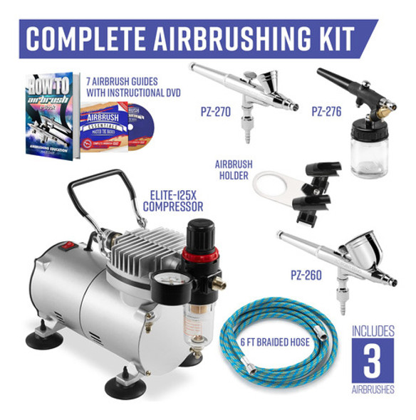 Kit Aerógrafo Pointzero Con 3 Aerógrafos 1