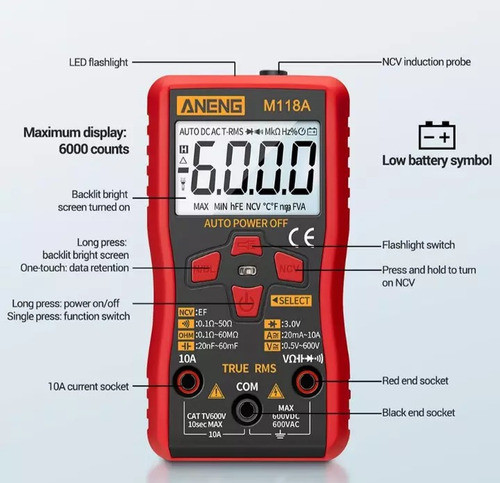 Ya Xun Digital Multimeter Tester YX-9801 True RMS