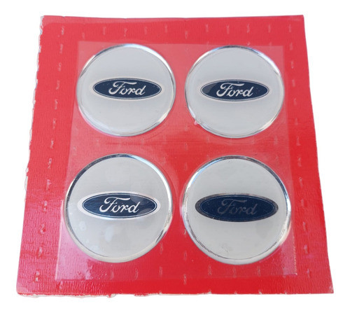 Ford  - Juego Logos Blancos Para Llantas 49 Mm Diámetro X 4 0