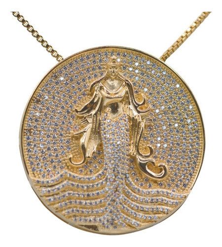 Mandala Iemanjá Semijóia Banhada A Ouro 18k 0