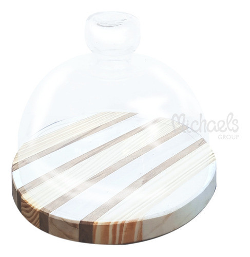 Bandeja Madera Campana Vidrio Quesera Contenedor Torta 9202 0
