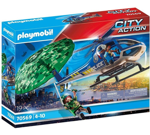 Playmobil City Action 70569 - Helicoptero Con Paracaidas  Pr 0