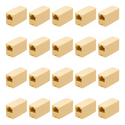 Kit 20x Adaptador Emenda Rj45 Cabo Rede Cat5e Conector Fêmea 1