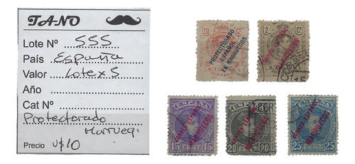 Lote555 España 5 Estamp. Protectorado Marruecos 0