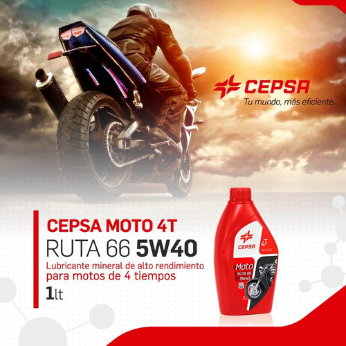Aceite 5w40 100% Sintético Lubricante Cepsa Moto 4t R 1