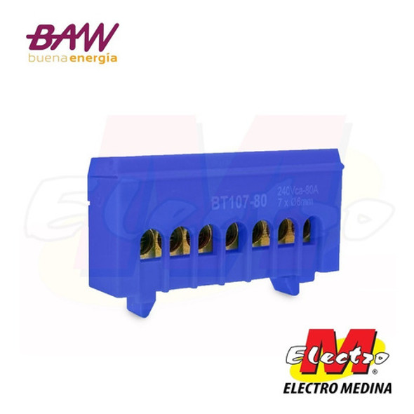 Bornera Repartidor Unipolar Din Azul Baw Electro Medina 0