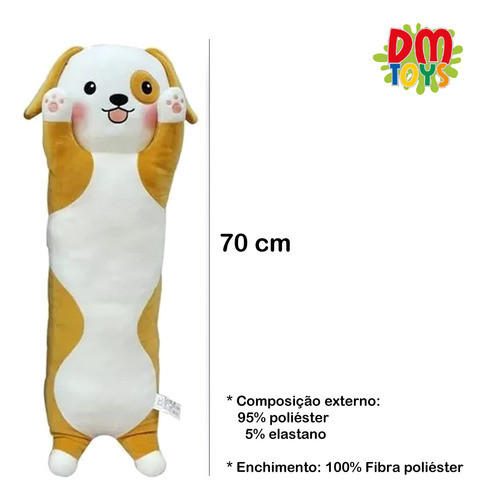 Travesseiro De Corpo Almofada Fofinha Cachorro Pet Caramelo 1