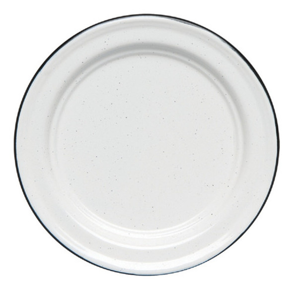 Plato Acero Vitrificado 26 Cm Blanco C/borde Negro Cinsa 0