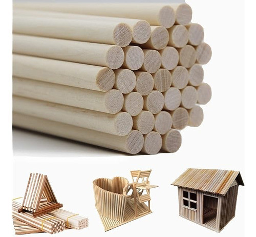 Tarugos/varillas 6mm Redonda De Madera  X50 Unidades 1