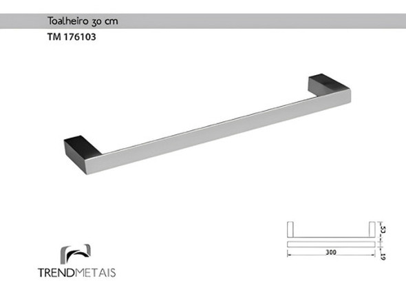 Toalheiro 30cm Latão Banheiro Slim Trend Metais Tm 176103 1