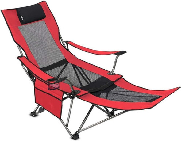 Silla De Camping Plegable Portatil C/reposapies Extraible -t 0