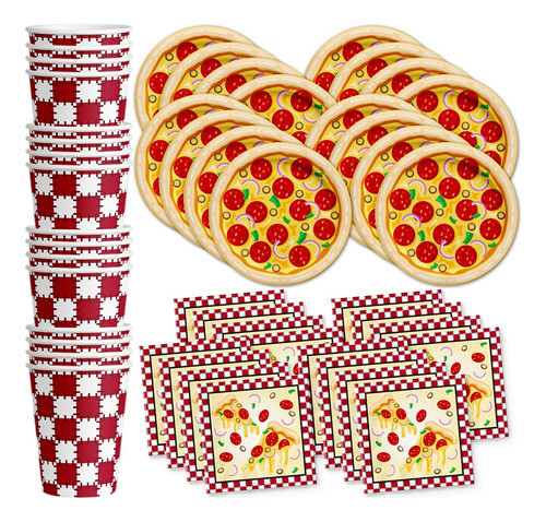Juego De Suministros Fiesta De Cumpleaños De Pizza, Pl... 0