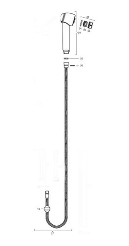 Repuesto Fv Cocina Monocomand Flexible Manguera Swing Temple 1