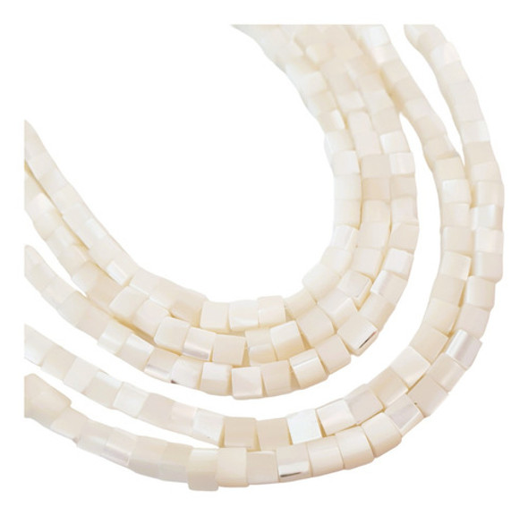 Tira Cubo De Nacar 4mm X 97 Unidades 1 Tira Cubo De Nacar 4mm X 97 Unidades 1