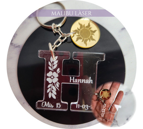 30 Llaveros Inicial H  Rapunzel Cumpleaños Fiesta Souvenir 0