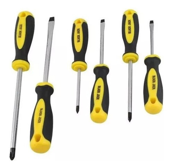 Juego De Destornilladores Black Jack X 6 Unidades Cromo V 1 Juego De Destornilladores Black Jack X 6 Unidades Cromo V 1