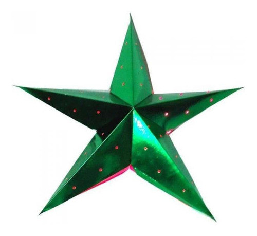 Luminária Estrela 35cm Verde 1