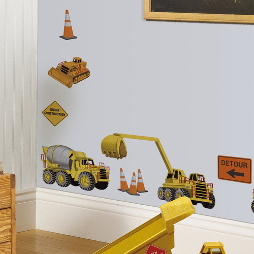 Vinilo Decorativo Pared [00fdn9h8] Construccion Maquinas 0