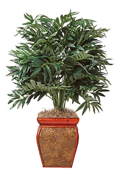 Casi Natural 6718 Doble Bambú Palma Con Maceta Planta De Sed 1