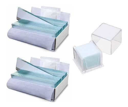 Kit 100 Lâminas + 100 Lamínulas 24x24mm Para Microscópio 0