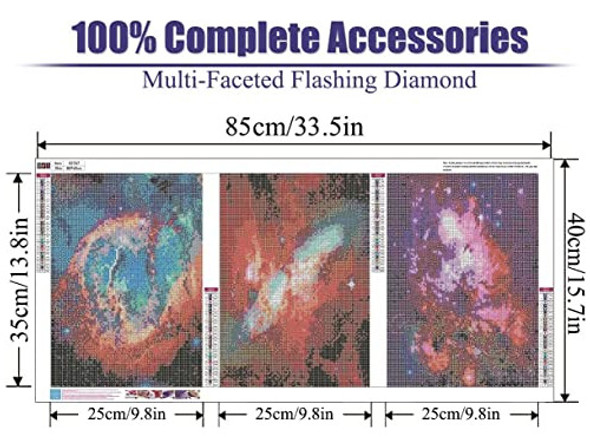 Pintura De Arte Con Diamantes 5d Galaxia De 35x25cm. 3u. 1 Pintura De Arte Con Diamantes 5d Galaxia De 35x25cm. 3u. 1