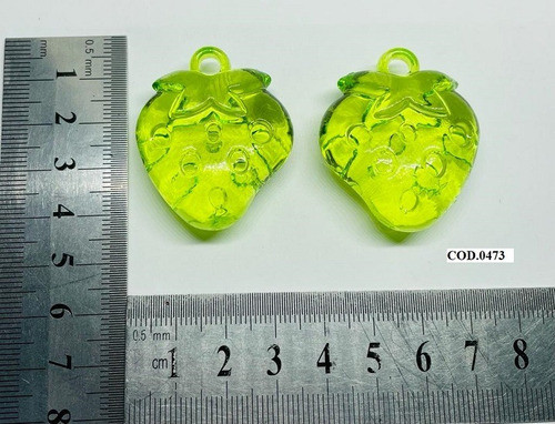 500 Grs Acrílico Pingente Morango Cod.0473 Verde 1