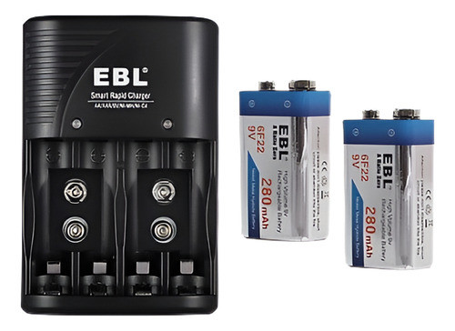 2 X 9 Voltios Ni-mh Batería + Cargador Para Pilas Recargable 0