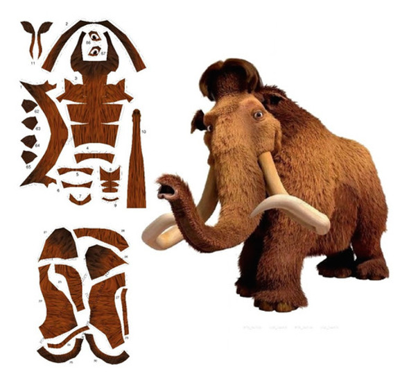 Manny La Era Del Hielo Papercraft 0