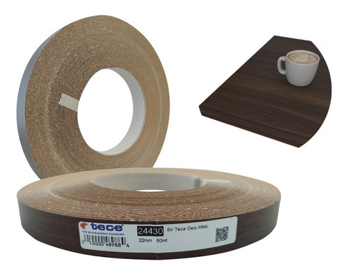 Filo Melaminico Preencolado Teca Oslo 22mm X 50mts Tece 0