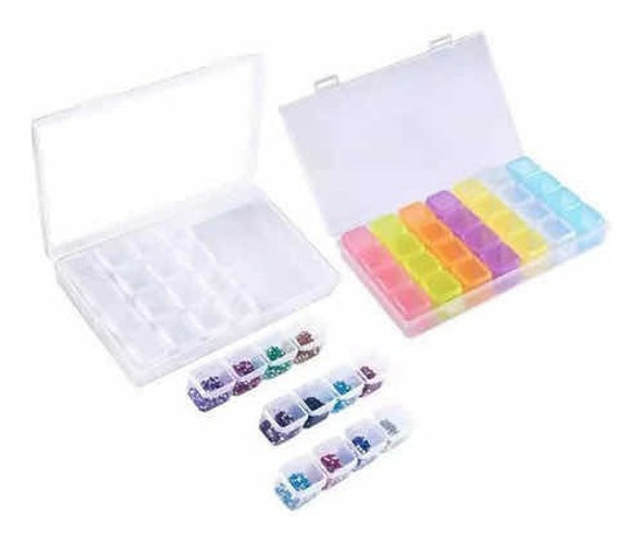 Organizador Pedraria Com 28 Potinho Alongamento Goma Gel Fib 1
