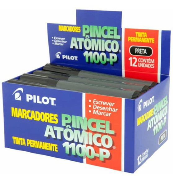 Pincel Atômico Preto 1100-p Caixa Com 12 Un. Pilot 05978 0