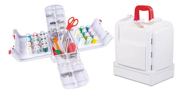 Kit 153 Peças Costura Maleta Linha Tesoura Agulha Alfinete 0