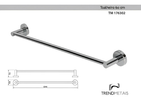 Toalheiro Redondo 60cm Trend Metais Tm 176302 1