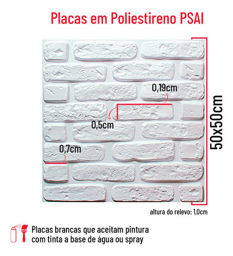 24 Placas Decorativas 3d Revestimentos Parede Teto Tijolinho 1