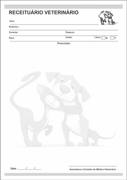 Talão De Receituário Médico Veterinário 2 Unid. 0