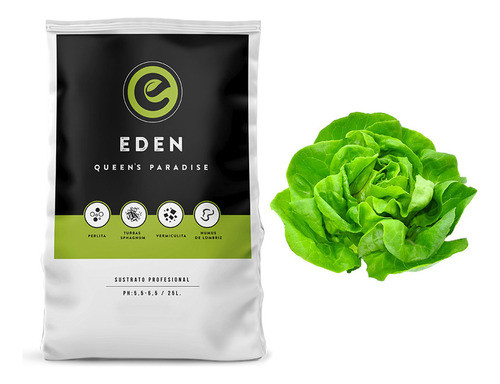 Sustrato Eden 25lt Con Semillas De Lechuga Mantecosa 0