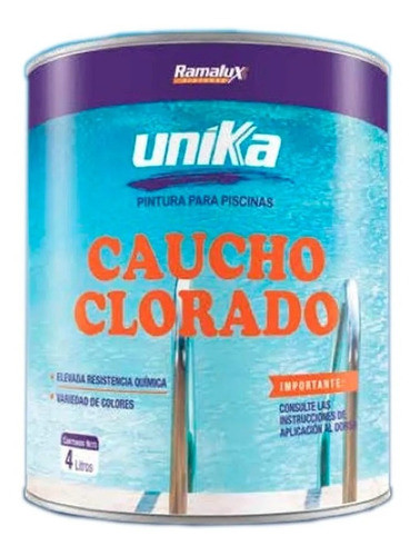 Pintura Para Piscina Caucho Clorado Blanco 4 Litros Tyt 0