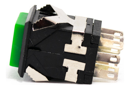 2 Interruptores Pulsador Cuadrado 19mm Verde Led Rojo 1