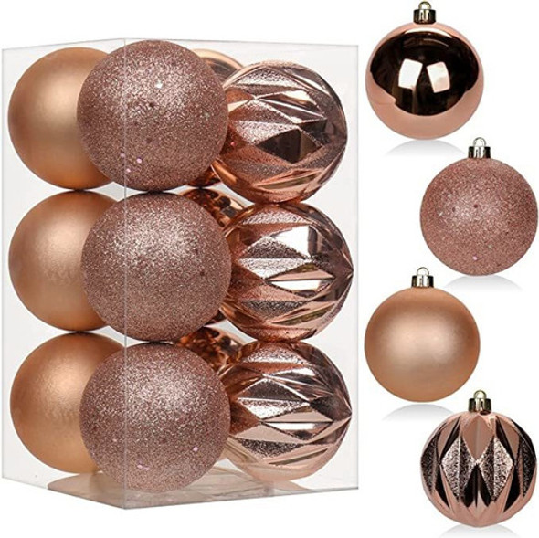 Kit Navidad Bolas Textura Mixta 8 Cm Pack 12 Rosa Gold 0 Kit Navidad Bolas Textura Mixta 8 Cm Pack 12 Rosa Gold 0