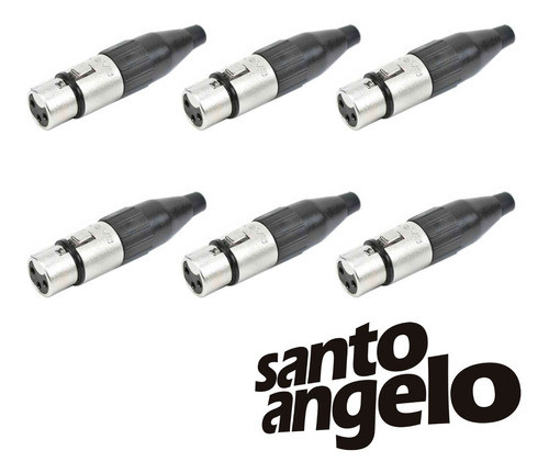 Kit C/ 10 Plugs Conectores Xlr Fêmea Santo Angelo Sa2x 1