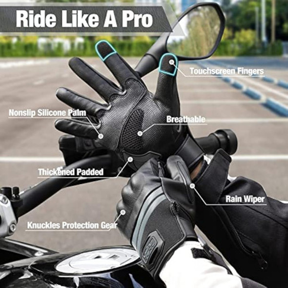 Cofit Microfiber Leather Motorcycle Gloves, 1