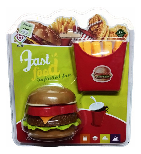 Comidita Didactica Hamburguesa Encastrable + Papas Fritas 0
