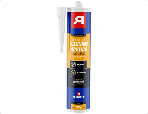 Silicone Acético Preto Uso Geral 240g Autofix 5 Un 0