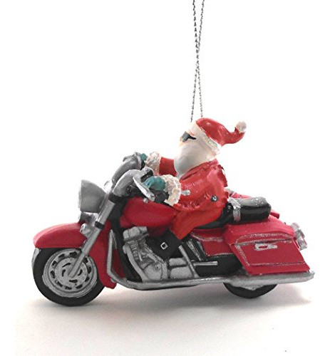 Adorno Colgante De Papá Noel De Cape Shore En Moto Con Tortu 1