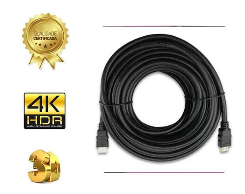 Cabo Hdmi 15m 1.4 4k 19 Pinos Ethernet 15 Metros Ultra Hd 3d 0